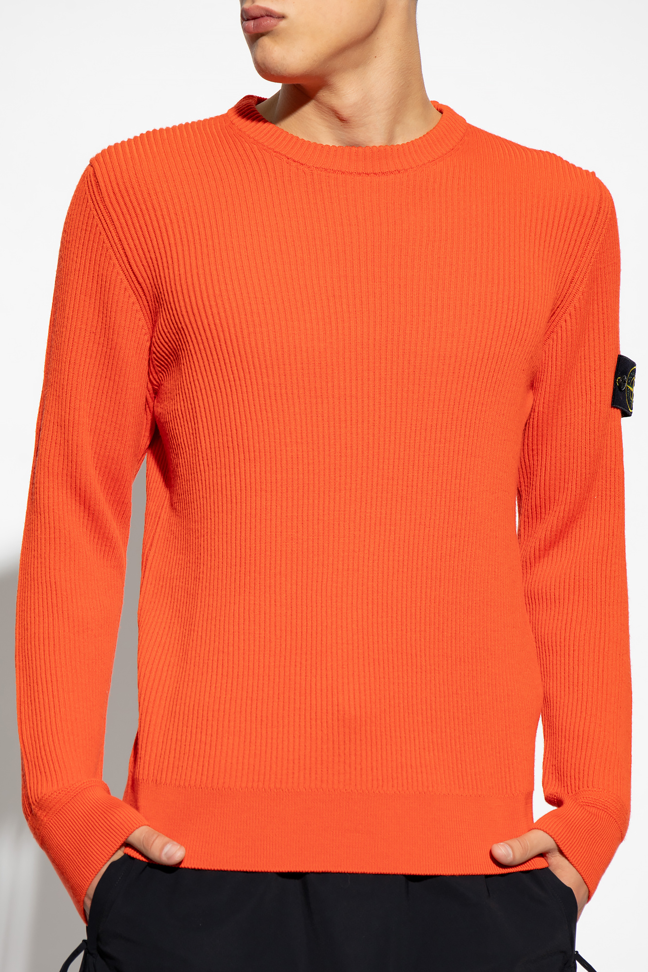 Mens orange stone island jumper deals